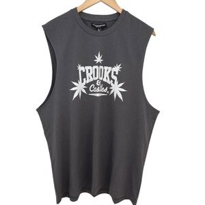 Crooks & Castles Leaves Graphic Sleeveless Muscle T-Shirt Men's XL
